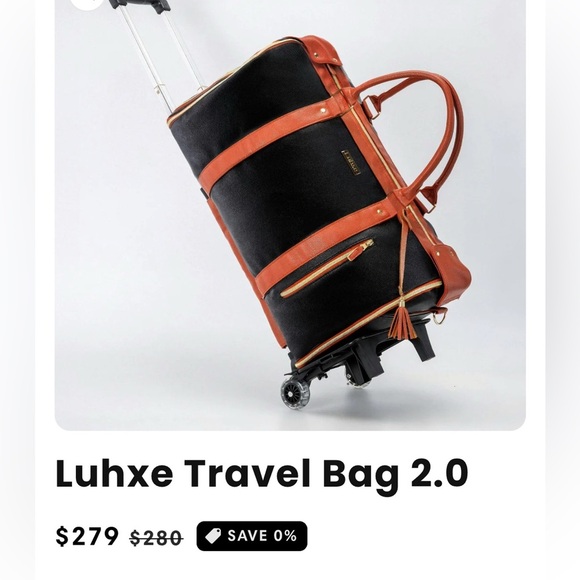 LUHXE Black Convertible Garment Roller Bag w/ Shoe Pouch - 20" Carry-On - Picture 4 of 16